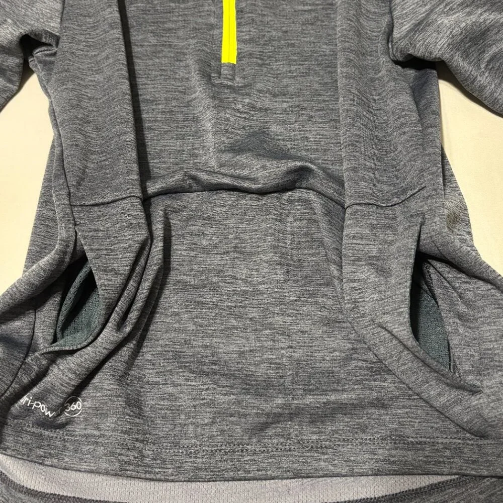 Russell Athletic Youth M‎ 8 1/4 Zip Pullover Gray Neon Yellow Dripower 360 Top